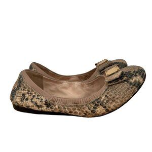 Cole Haan Womens Snakeskin Tali Soft Bow Ballet Flat size 7.5